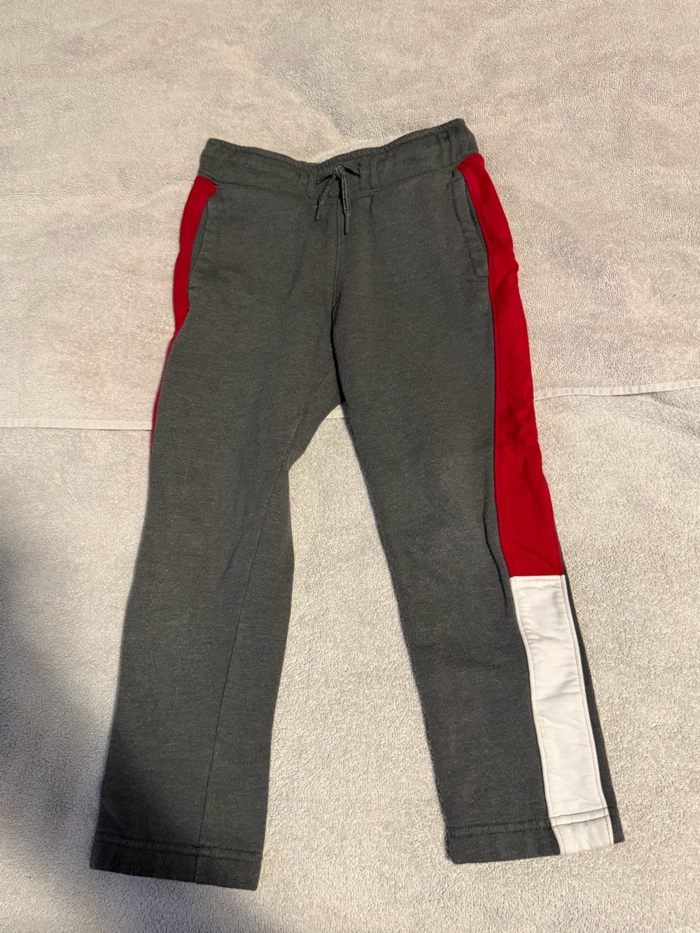 OshKosh B'gosh Gray Joggers with Red and White Side Stripe
